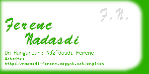 ferenc nadasdi business card